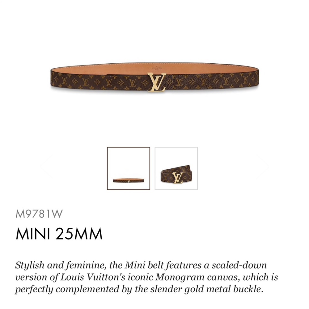 Louis Vuitton Mini 25mm Monogram Belt